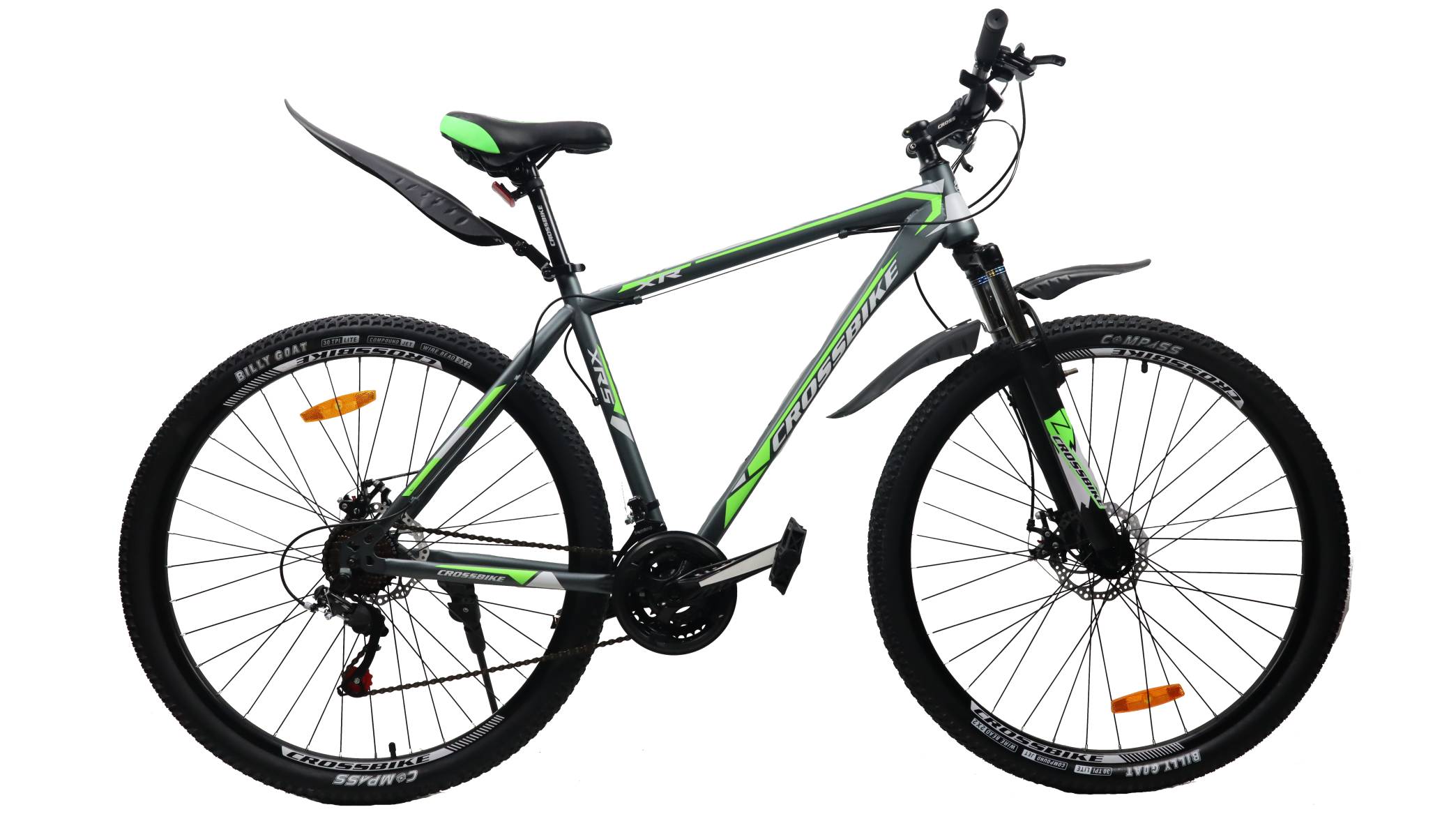Фотография Велосипед CrossBike Racer 27.5", размер M рама 17" (2023), Серо-зеленый